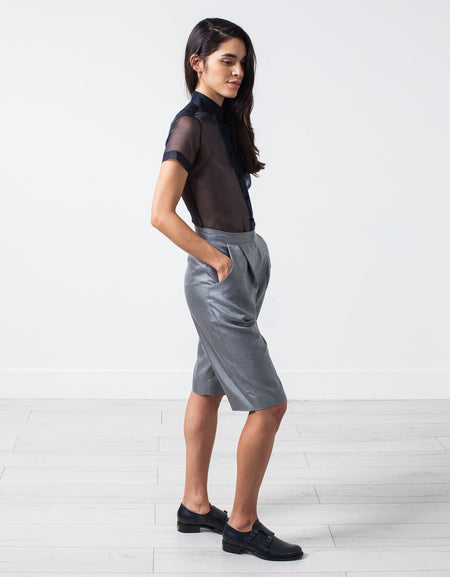 Silk Shorts in Grey