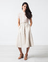 Eulera Leather Skirt in Cream