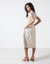 Eulera Leather Skirt in Cream