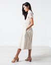 Eulera Leather Skirt in Cream