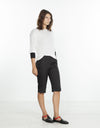 Square Stitch Knee Short in Black