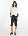 Square Stitch Knee Short in Black