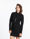Fleece Jersey Dress in Black