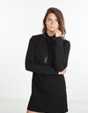 Fleece Jersey Dress in Black
