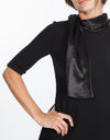 Tie Neck Wool Dress in Black