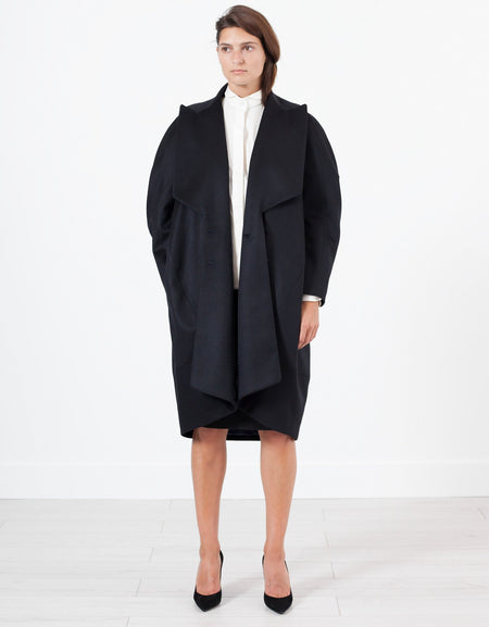 Shahmeena Cocoon Coat in Black
