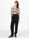 Contrast Cuff Pant in Black