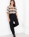 Contrast Cuff Pant in Black