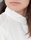 Trim Collar Poplin Blouse in Off White