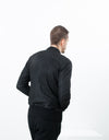 Broken Leather Bomber in Black