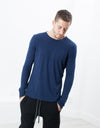 Cashmere Jersey Long Sleeve Tee in Navy