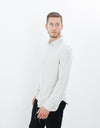 Kasuri Jersey Button-Up in Ivory/Black