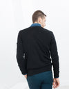 Hidden Placket Cardigan in Black