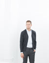 Hidden Placket Cardigan in Charcoal
