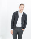 Hidden Placket Cardigan in Charcoal