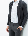 Hidden Placket Cardigan in Charcoal