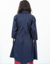 Sateen Trench in Navy