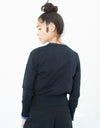Quilt Pattern Cardigan in Black/Navy