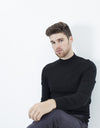 Merino Knit Turtleneck in Black