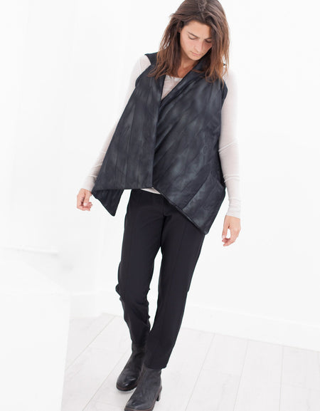 Quilted Mesh Waistcoat in Black/White