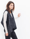 Quilted Mesh Waistcoat in Black/White