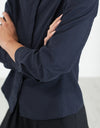 Wrinkled Tux Shirt in Navy