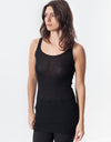 Easy Ribbed Tank in Black