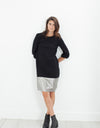 Border Dress in Black/Silver