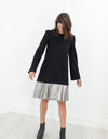 Border Dress in Black/Silver