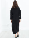 Contrast Felted Sweater in Black