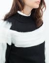 Contrast Felted Sweater in Black
