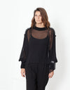 Poet Silk Sweater in Black