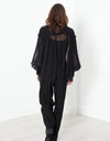 Poet Silk Sweater in Black