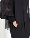 Poet Silk Sweater in Black