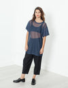 Mesh Over Dress in Navy