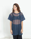 Mesh Over Tee in Navy