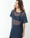 Mesh Over Dress in Navy
