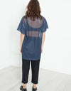 Mesh Over Dress in Navy