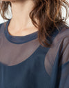 Mesh Over Tee in Navy