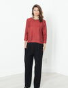 Pleated Waistband Trouser in Black