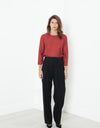 Pleated Waistband Trouser in Black