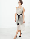 Chiffon Cape Back Dress in Sand