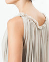 Chiffon Cape Back Dress in Sand