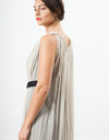 Chiffon Cape Back Dress in Sand