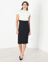 Layered Contrast Dress in Cream/Black