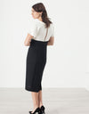 Pearl Fastened Dress in Cream/Black