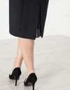 Pearl Fastened Dress in Cream/Black