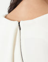 Asymmetric Dress in Cream/Black