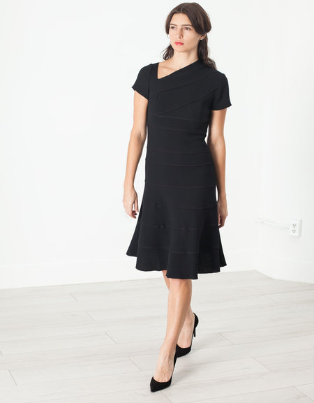 Lined Silhouette Dress in Black