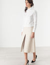 Tulle Pleat Skirt in Cream
